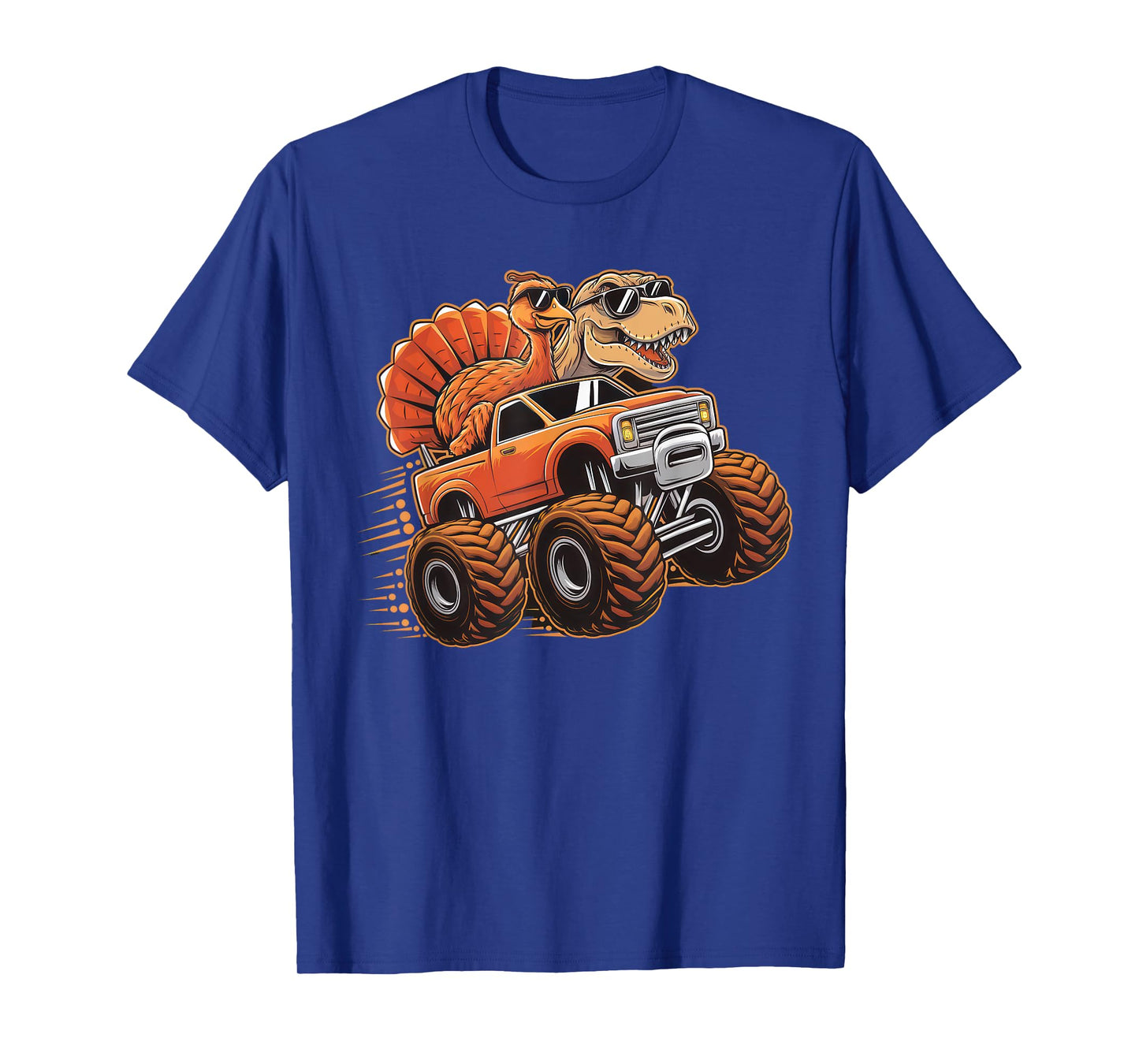 Monster Truck Thanksgiving Dinosaur Shirt Kids Boys Toddlers T-Shirt