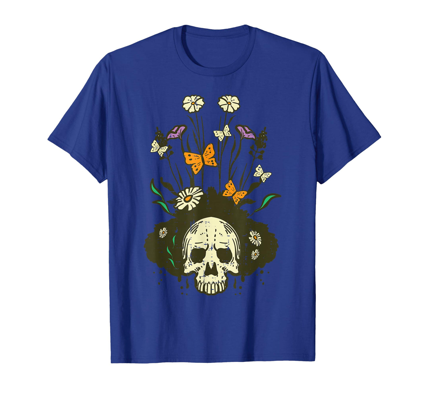 Halloween Skull Underground Flowers Skeleton Costume Women T-Shirt