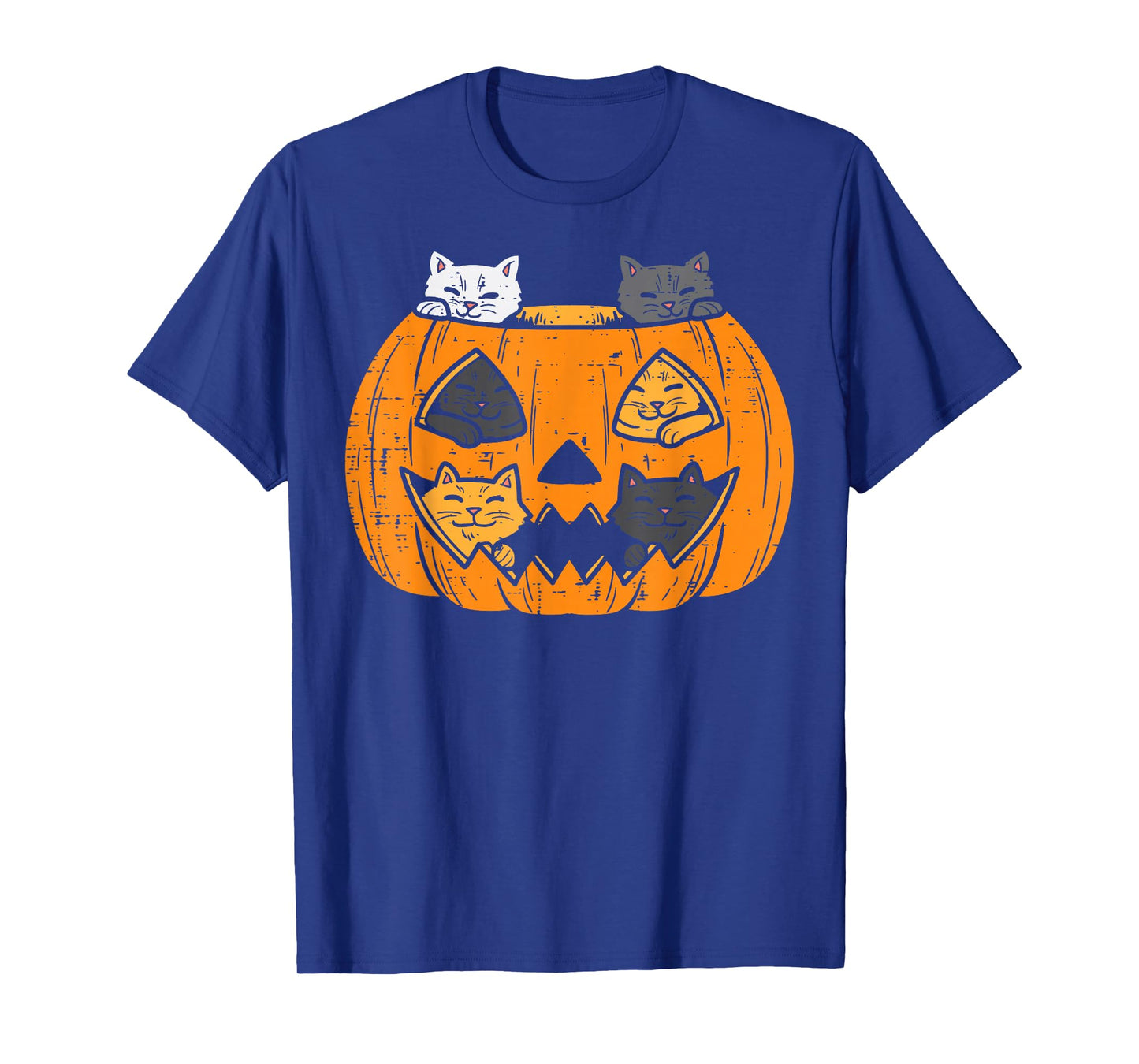 Pumpkin Jack O Lantern Cats Kitten Cute Halloween Women Girl T-Shirt