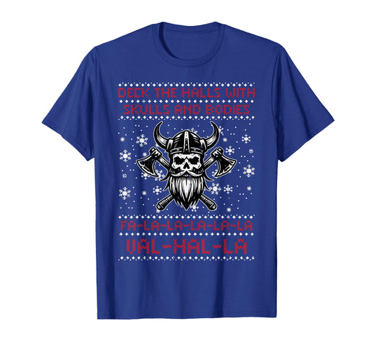 Christmas Viking Valhalla Ugly Xmas Men Women Boys Kids T-Shirt