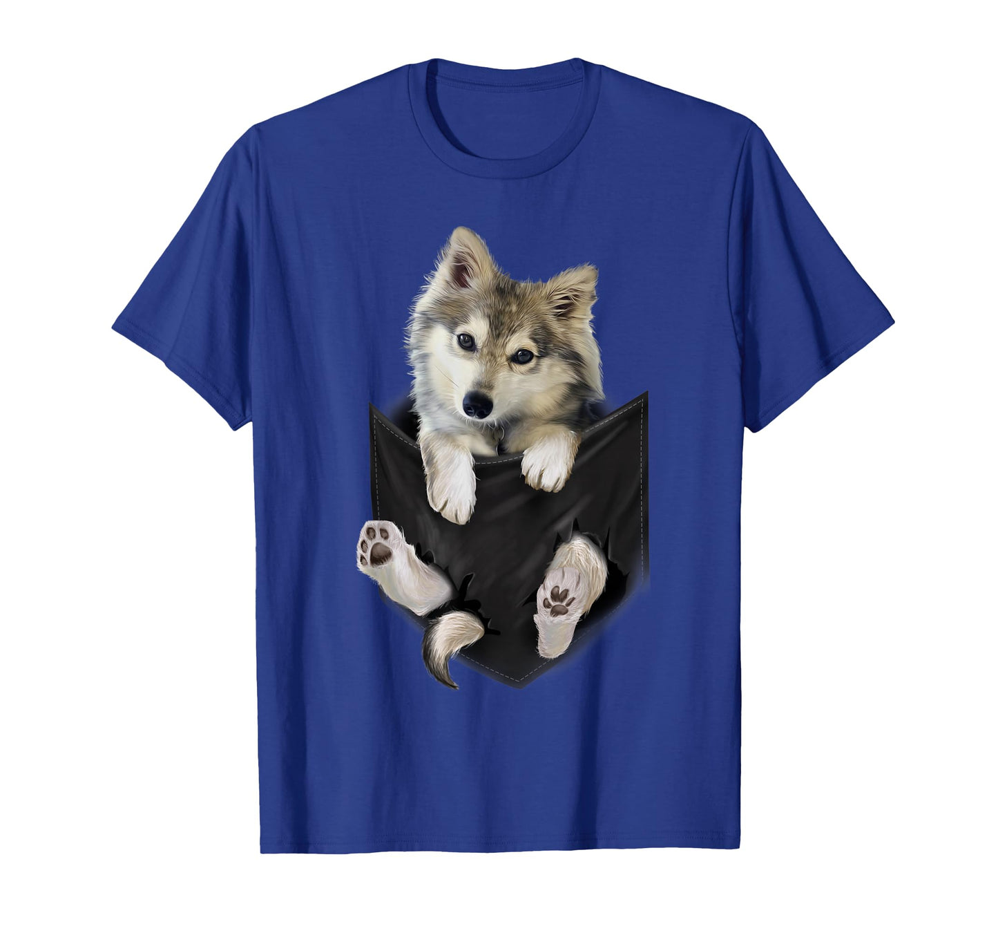 Wolf White Pup in Pocket T-Shirt Wolves Tee Shirt Gifts T-Shirt