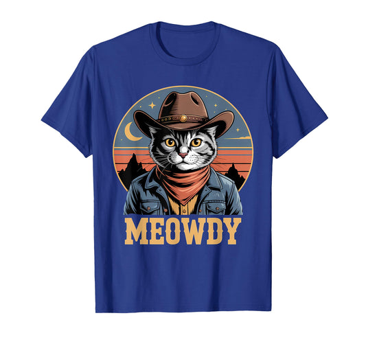 Meowdy Cat Country Western Vintage Funny Cowboy Cat T-Shirt
