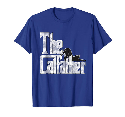 The Catfather Black Cat Father Mafia Whiskers Male Daddy T-Shirt