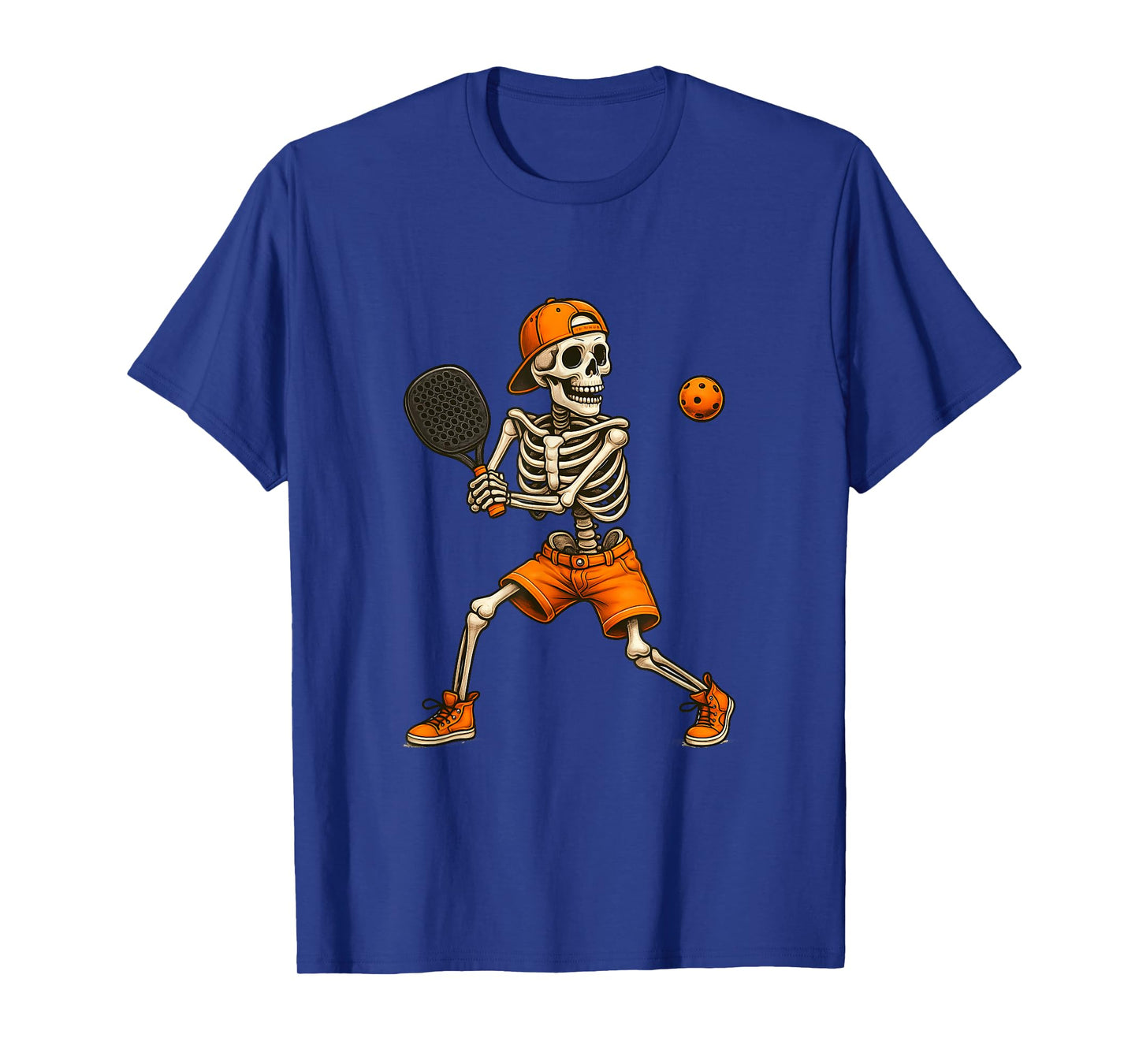 Funny Pickleball Skeleton Halloween Shirt Kids Girls Boys T-Shirt