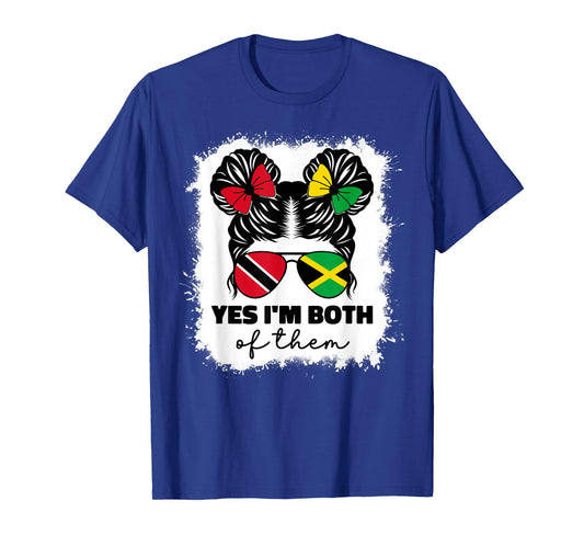 Half Jamaican Trinidadian Jamaica Flag Trinidad Kids Girls T-Shirt