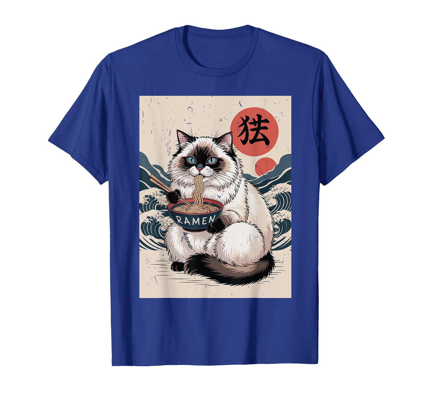 Anime Ragdoll Fat Cat Eating Ramen Noodle Toddler Mom Kawaii T-Shirt