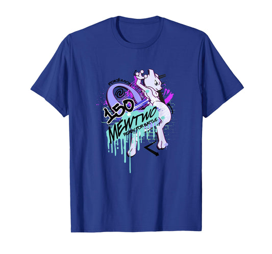 Pokémon Mewtwo Retro Graffiti #150 Ready For Battle T-Shirt