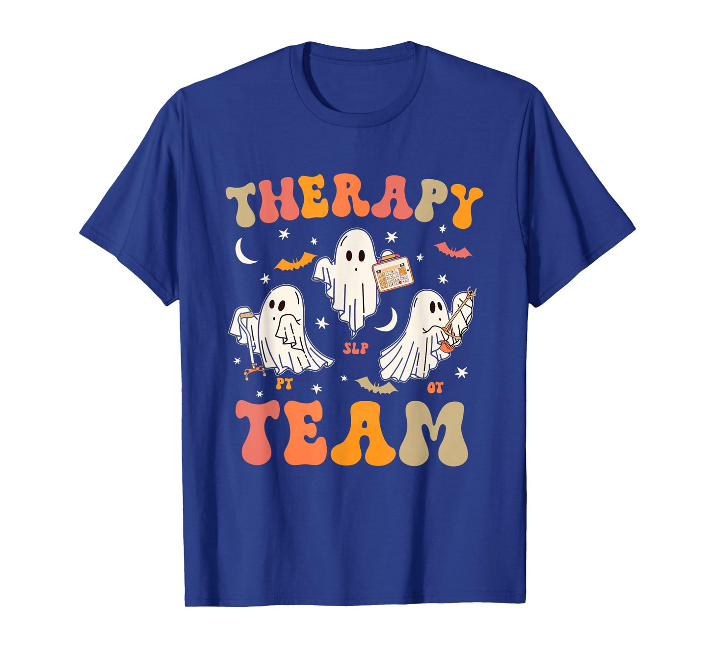 Therapy Team Halloween SLP OT PT Spooky Ghost Speech Therapy T-Shirt