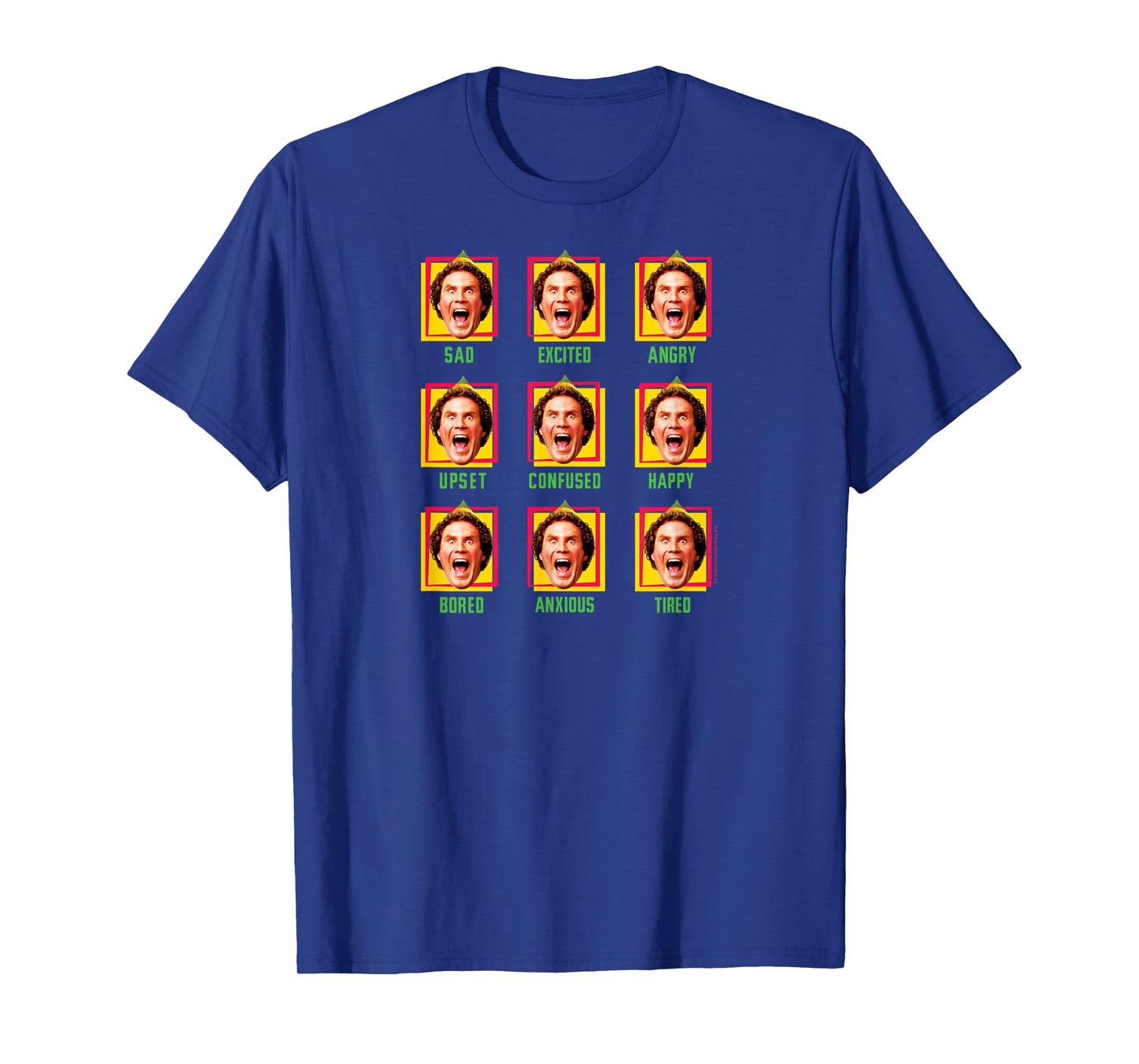 ELF - Buddy Different Faces Christmas Grid T-Shirt