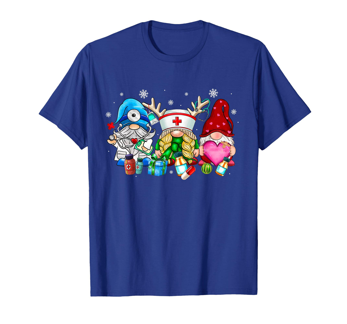 Cute Gnomes Nurse Christmas Scrub Top Nurses Women Pajamas T-Shirt