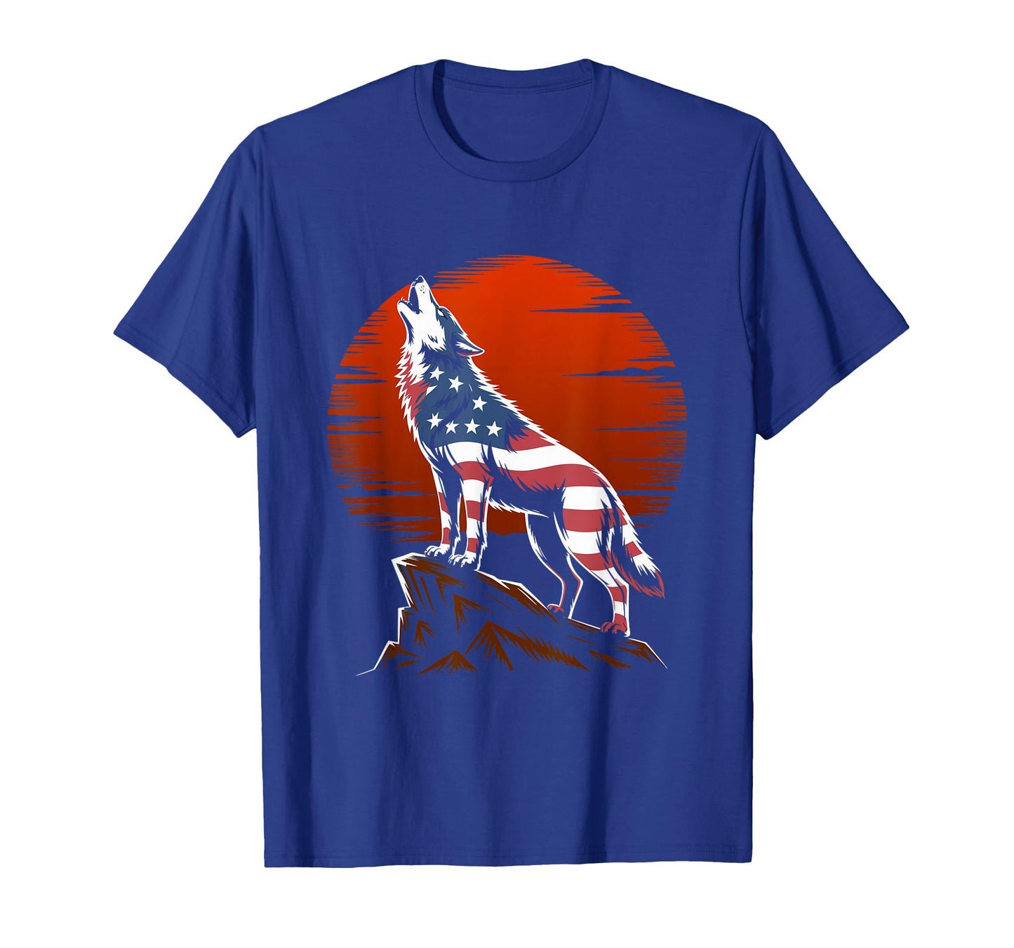 4th of July USA American Flag Wolf Patriotic Wolf Freedom T-Shirt