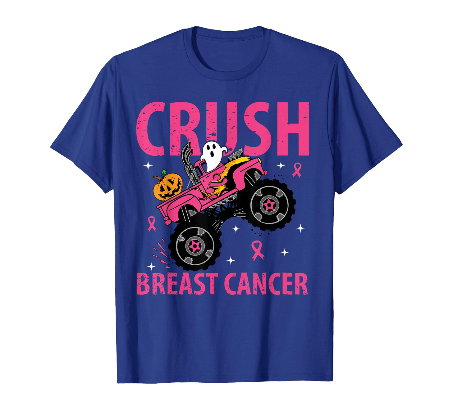 Crush Breast Cancer Awareness Monster Truck Halloween kids T-Shirt