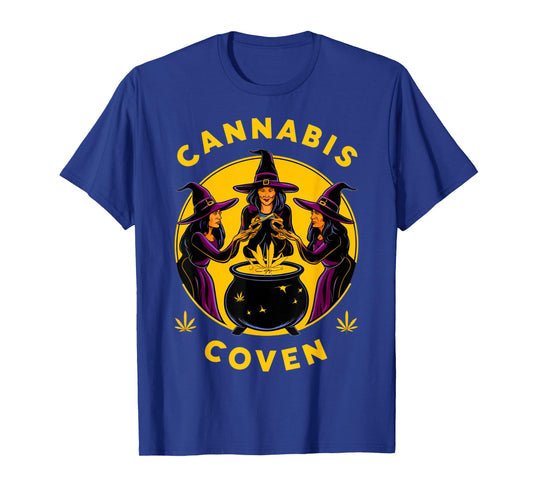 Cannabis Coven Witchy Weed Funny Halloween Marijuana 420 T-Shirt