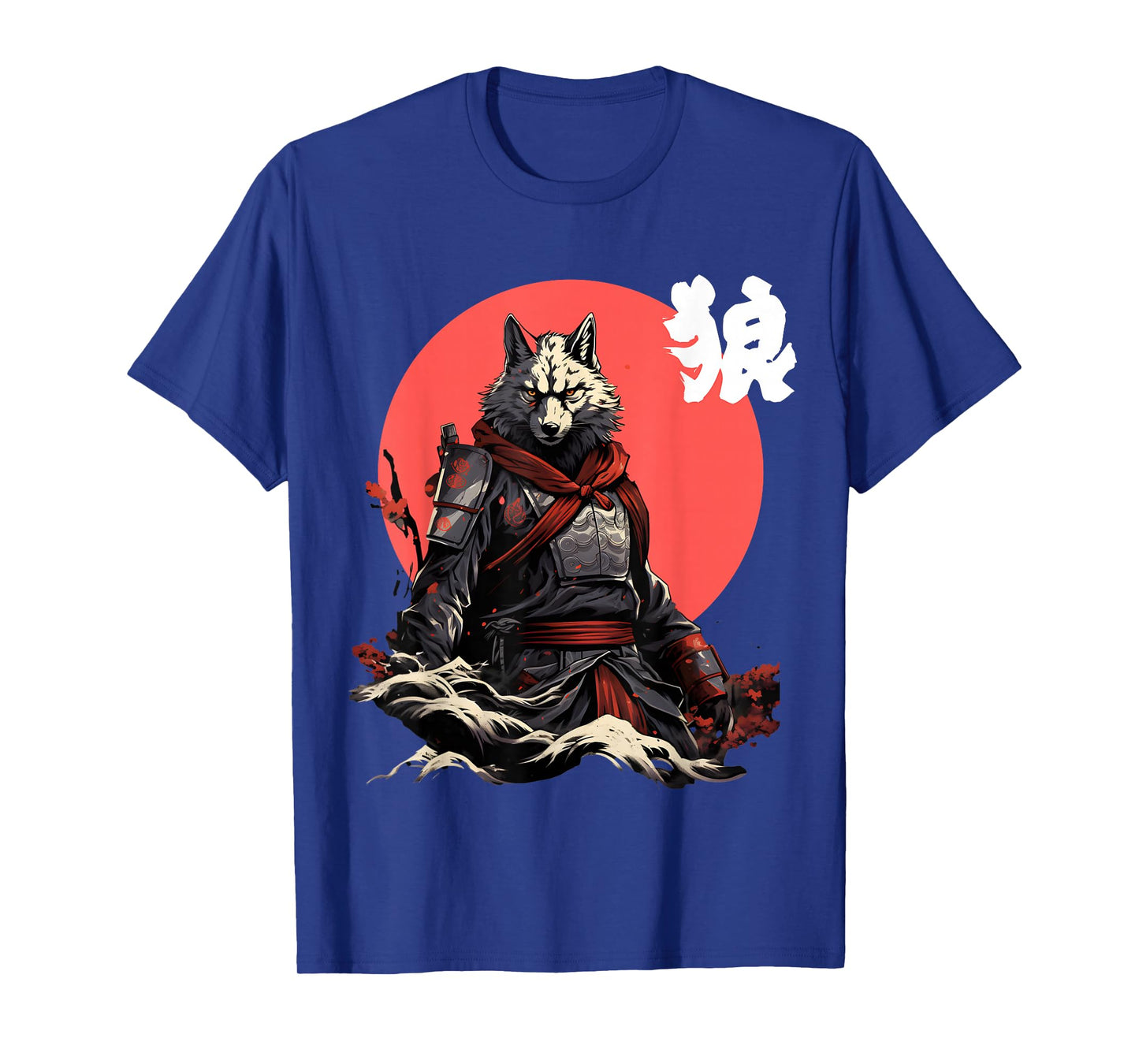 Japanese Wolf Ninja Japanese Character Cool Wolf T-Shirt