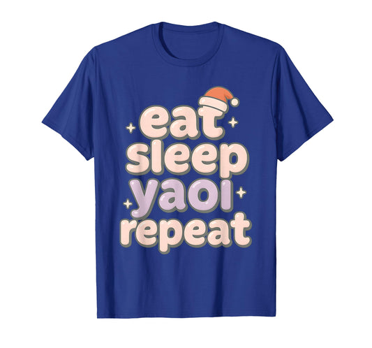 Eat Sleep Yaoi Yuri Repeat Anime BL Manga Lover Christmas T-Shirt