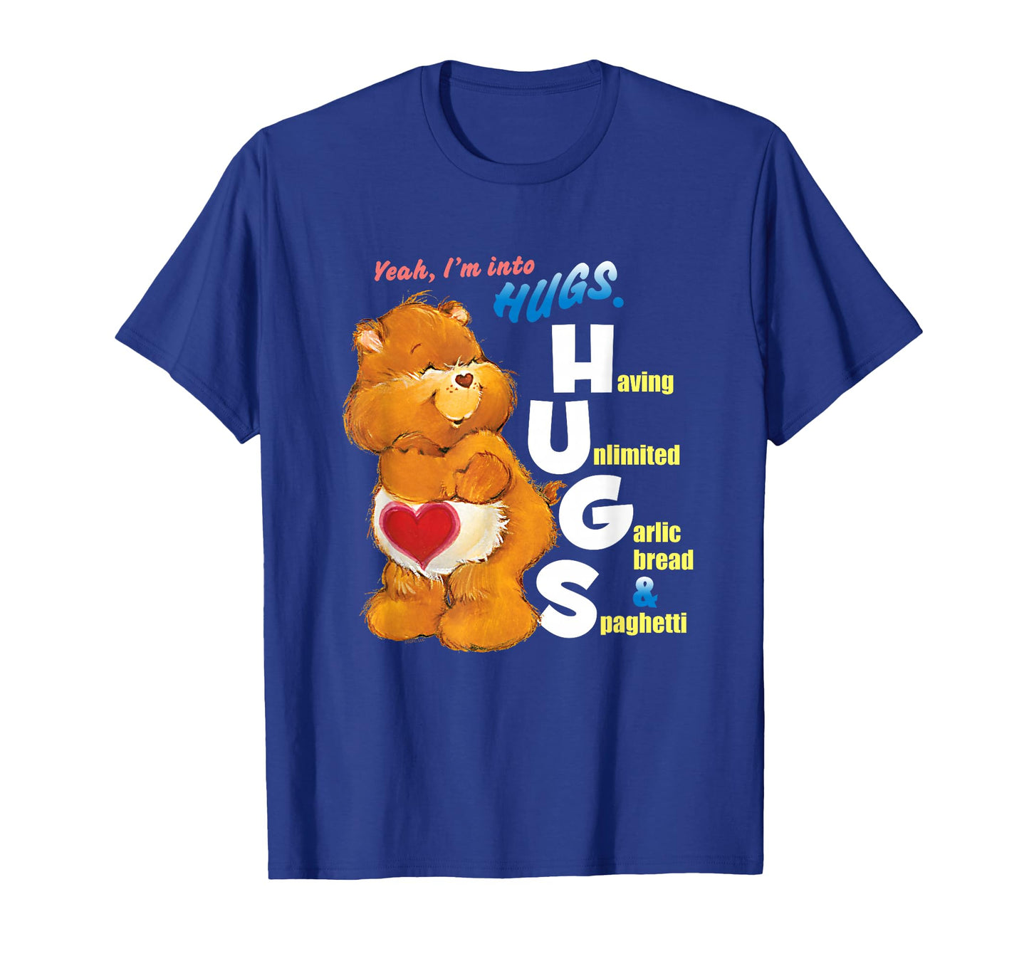 Care Bears Into Hugs Garlic Bread & Spaghetti Funny Cartoon T-Shirt