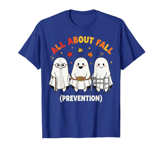 Fall Prevention Funny Ghost Autumn Halloween Joke T-Shirt