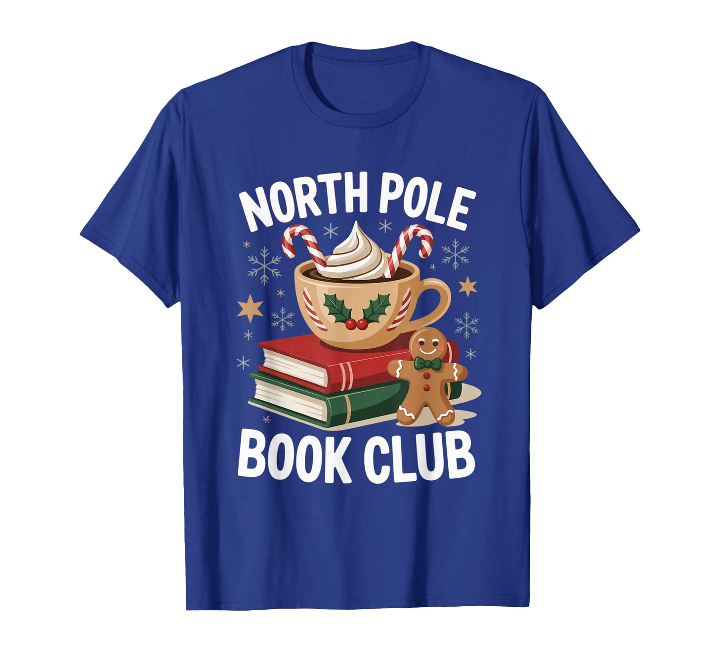 North Pole Book Club Cozy Christmas Holiday Design T-Shirt