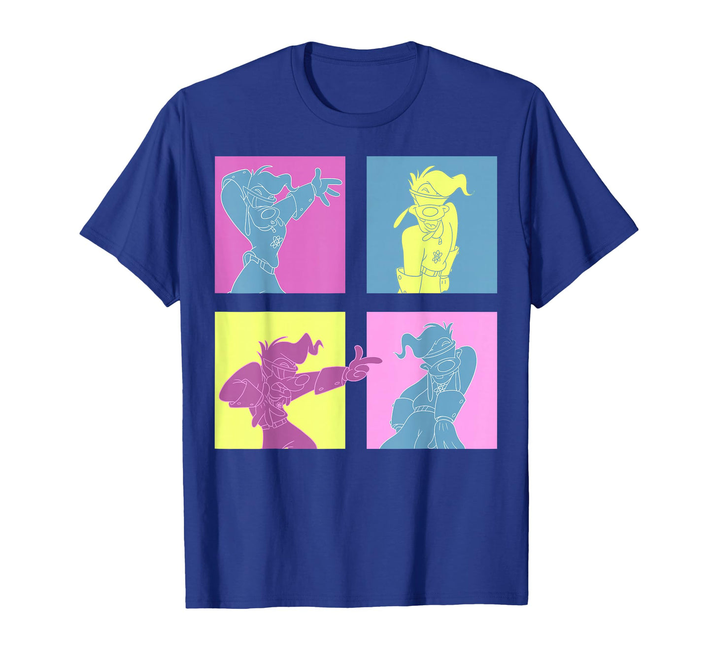 Disney Mickey and Friends Goofy Neon Panel Portrait T-Shirt