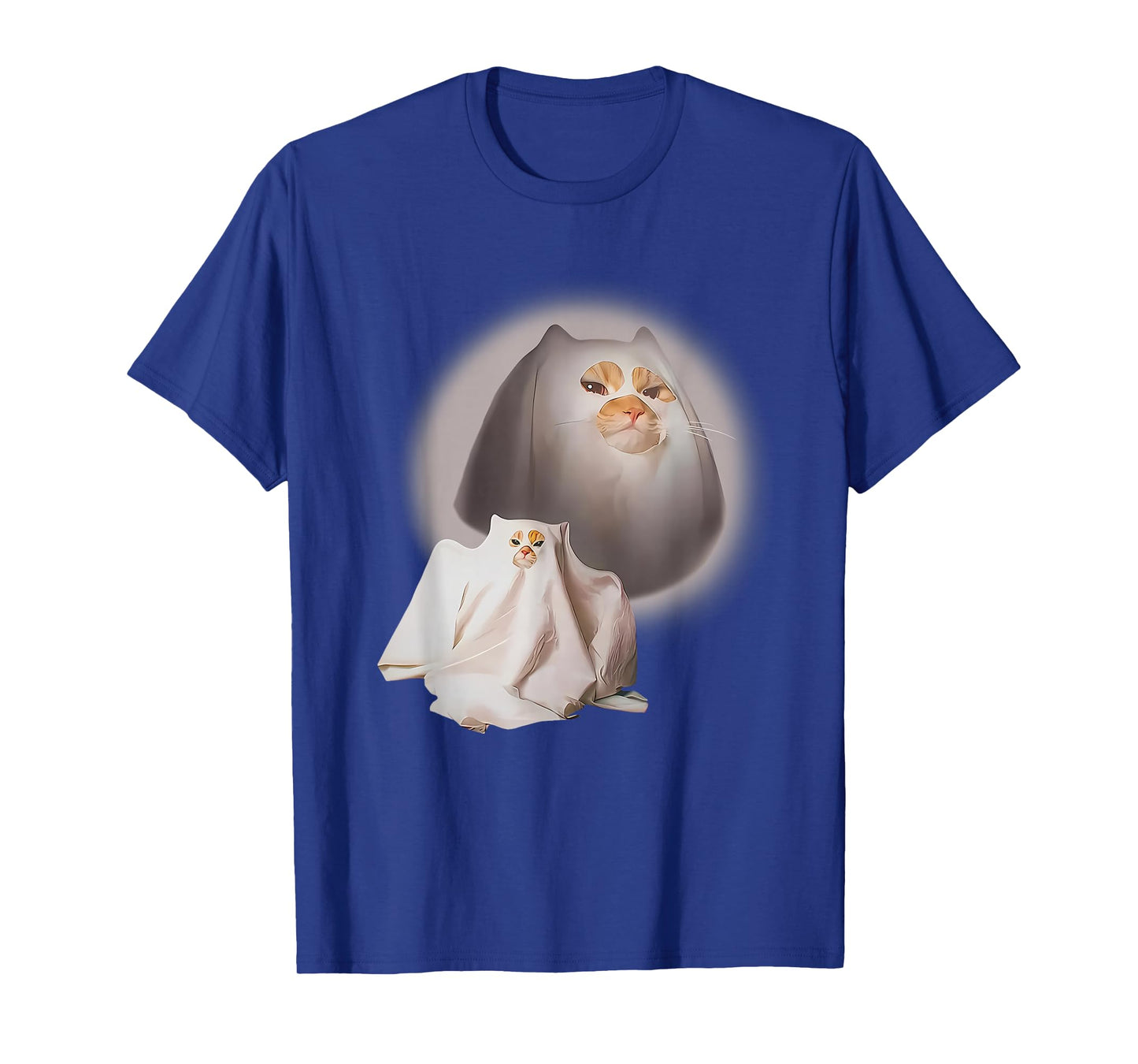 Ghost Cat Meme Funny Halloween Men Women Kids T-Shirt