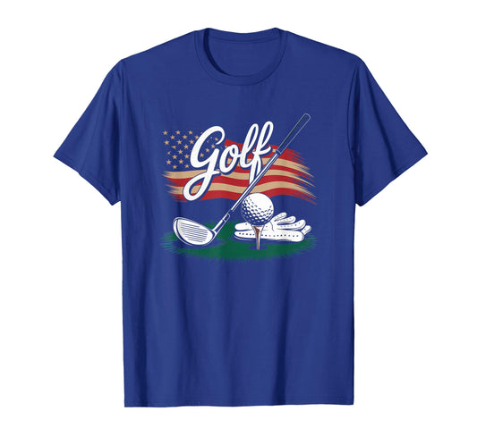 American Flag Golf Tshirt Men Women Golf Club Golfer Golfing T-Shirt