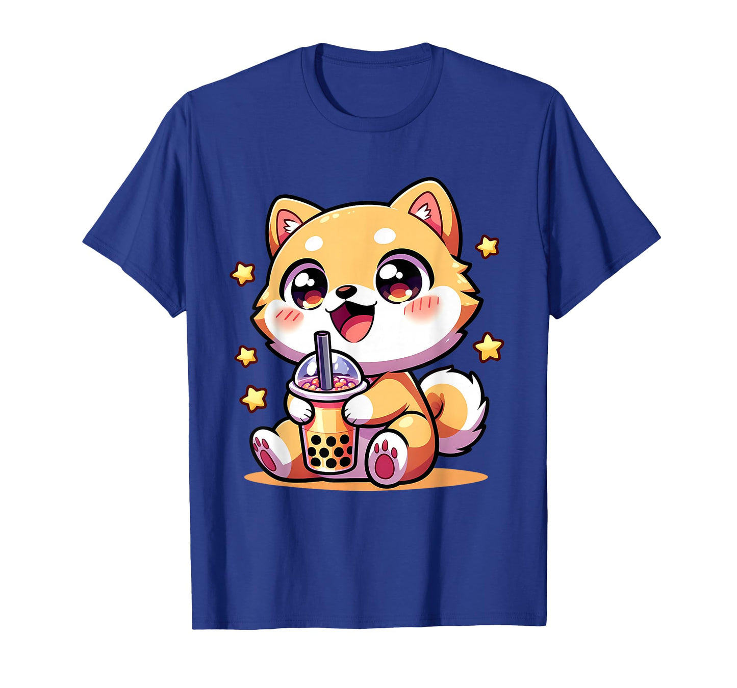 Kawaii Shiba Inu Dog Bubble Tea Anime Chibi T-Shirt