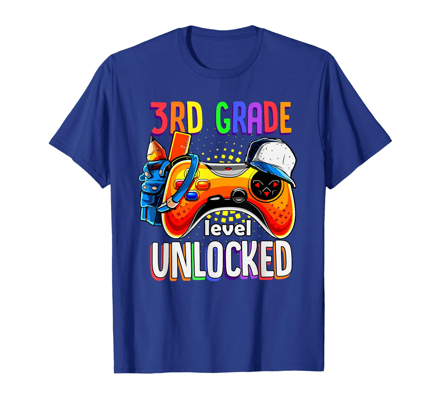 Gamer Back To School Gamepad 3rd Third Grade Level Unlocked T-Shirt