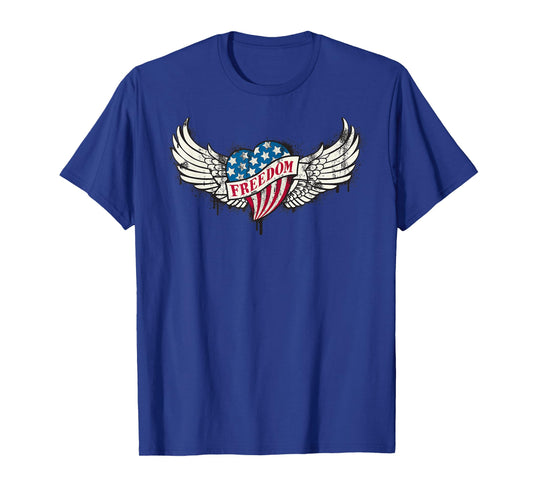 Vintage Let Freedom Ring US Flag Eagle Patriotic 4th of July Women Kids Men T-Shirt