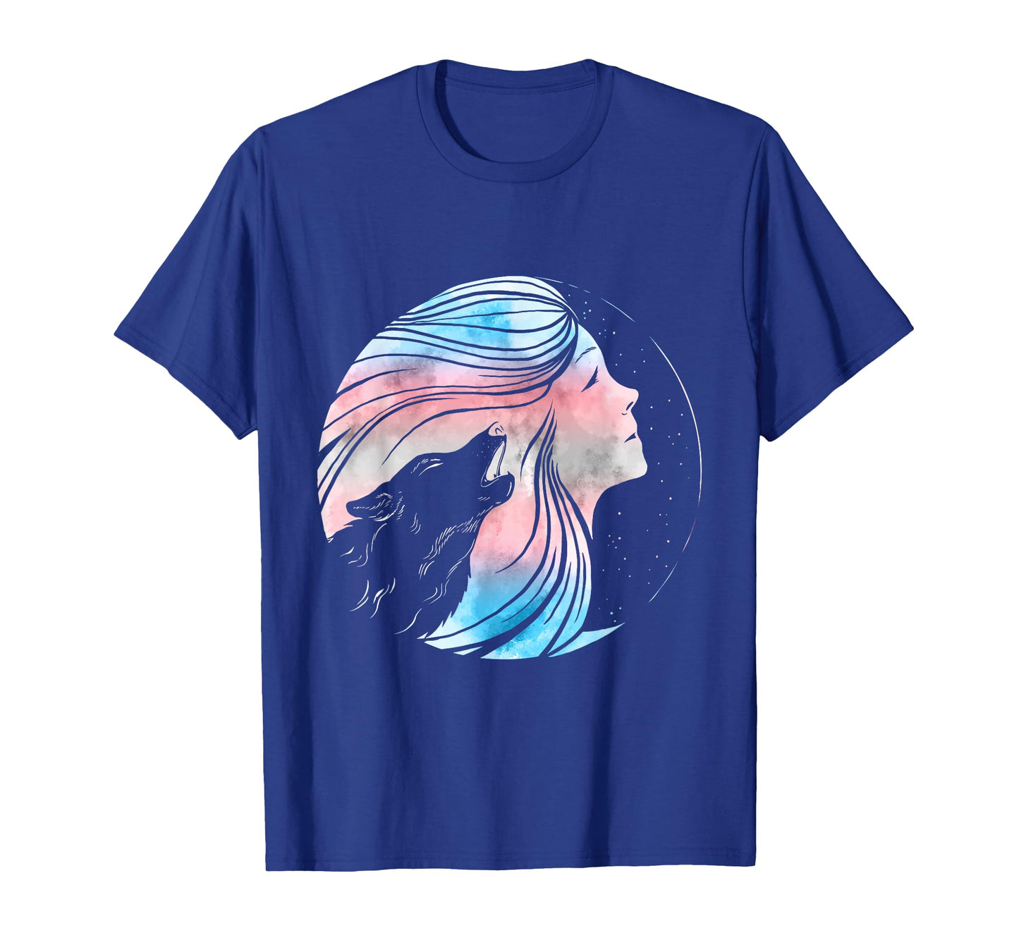 Transgender Wolf Woman Transsexual Trans Pride Trans Flag T-Shirt