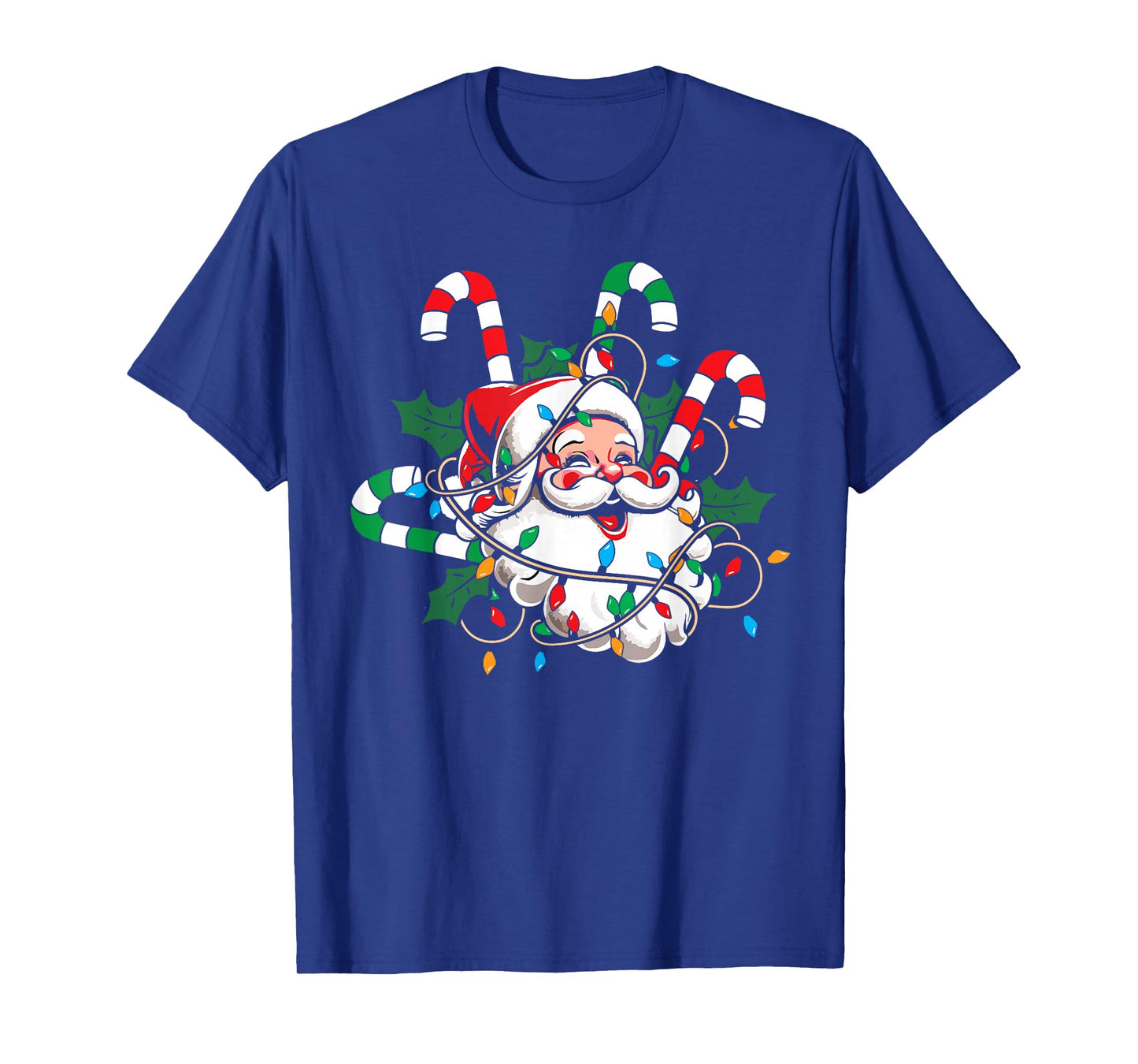 Vintage Christmas Santa Claus Candy Cane Retro Xmas Costume T-Shirt