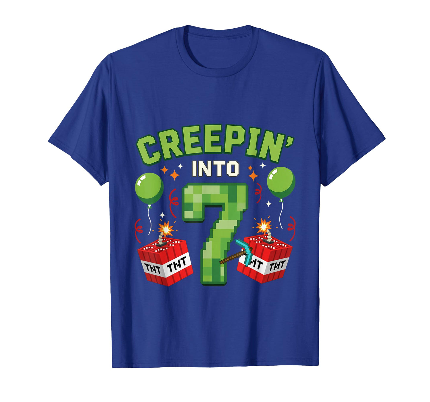 It's My 7th Birthday Boy Gamer Creepin’ Into 7 Gamer Pixel T-Shirt
