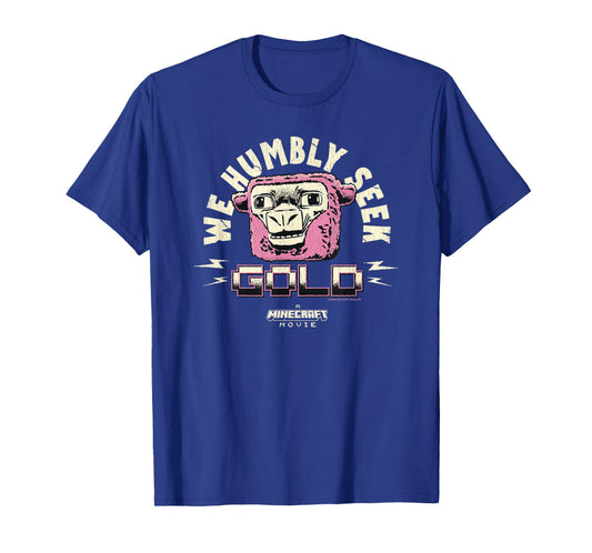 A Minecraft Movie We Humbly Seek Gold Funny Pink Sheep T-Shirt