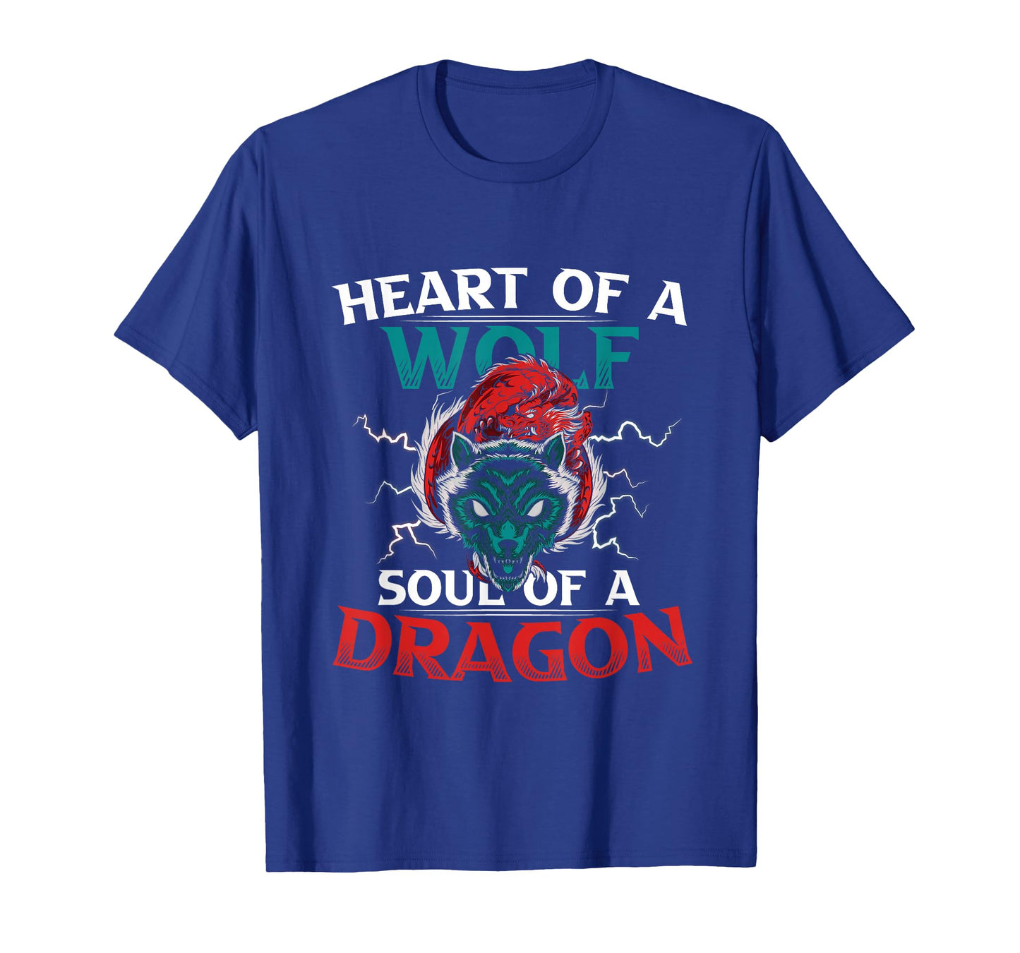 Heart Of A Wolf Soul Of A Dragon Brave Animals T-Shirt