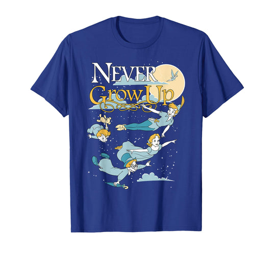 Disney Peter Pan Group Shot Never Grow Up Night Portrait T-Shirt