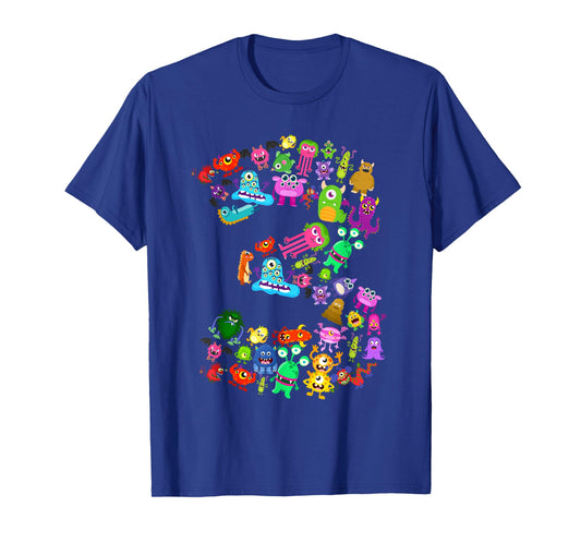 Little Monster 3 Three Years Old 3rd Birthday Party Monsters T-Shirt