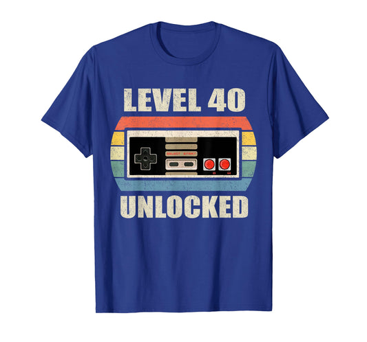 Unlocked Level 40 Birthday Men Women Video Game Controller T-Shirt