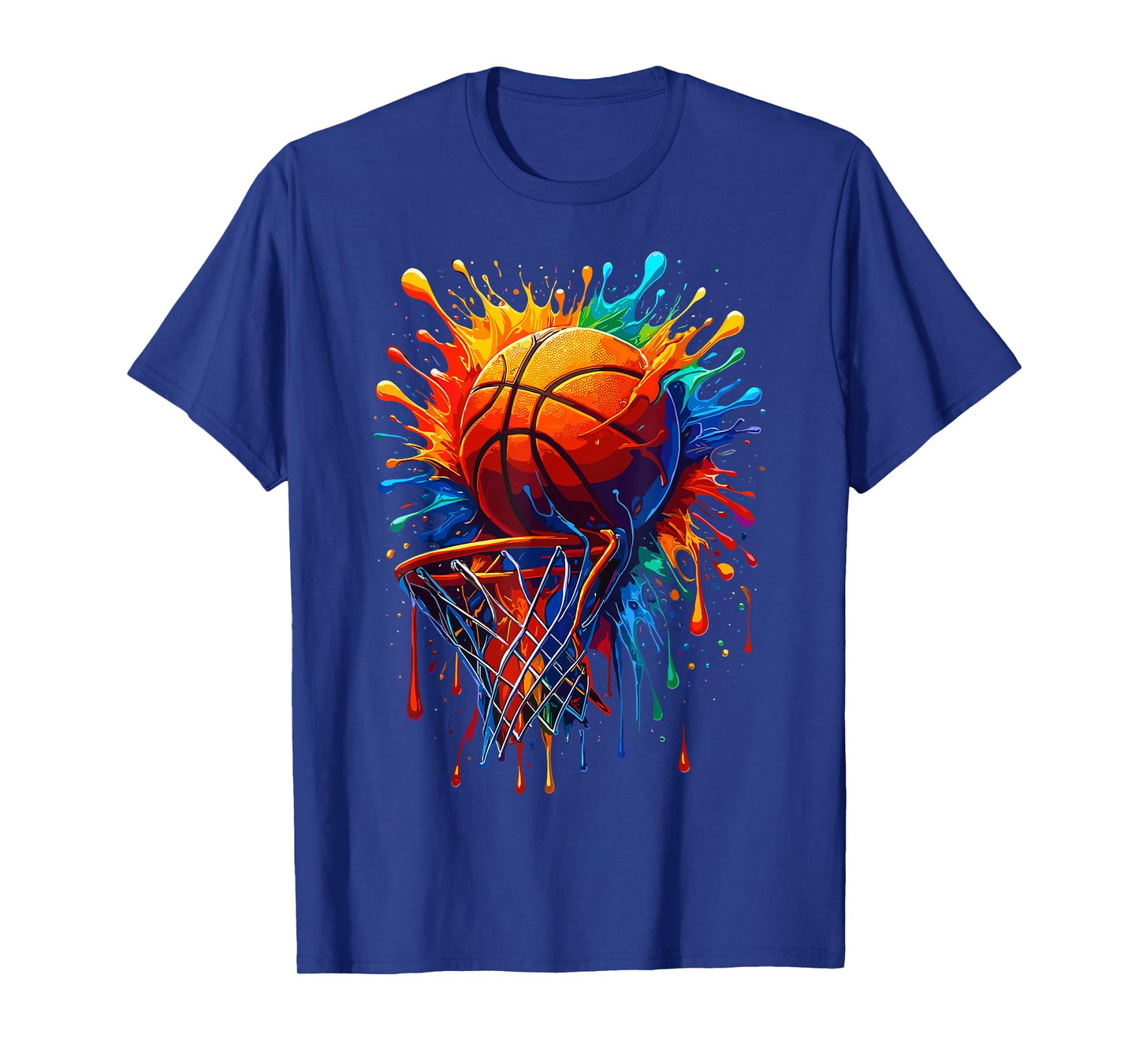 Basketballer Hoop Colorful Splash Basketball T-Shirt