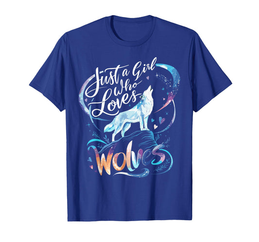 Cute Wolf Just a Girl Who Loves Wolves T-Shirt