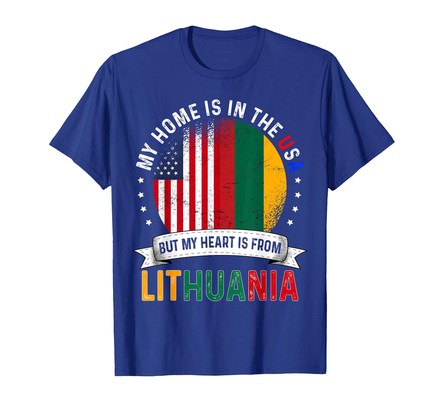 Lithuanian American Patriot Heart is from Lithuania Flag T-Shirt