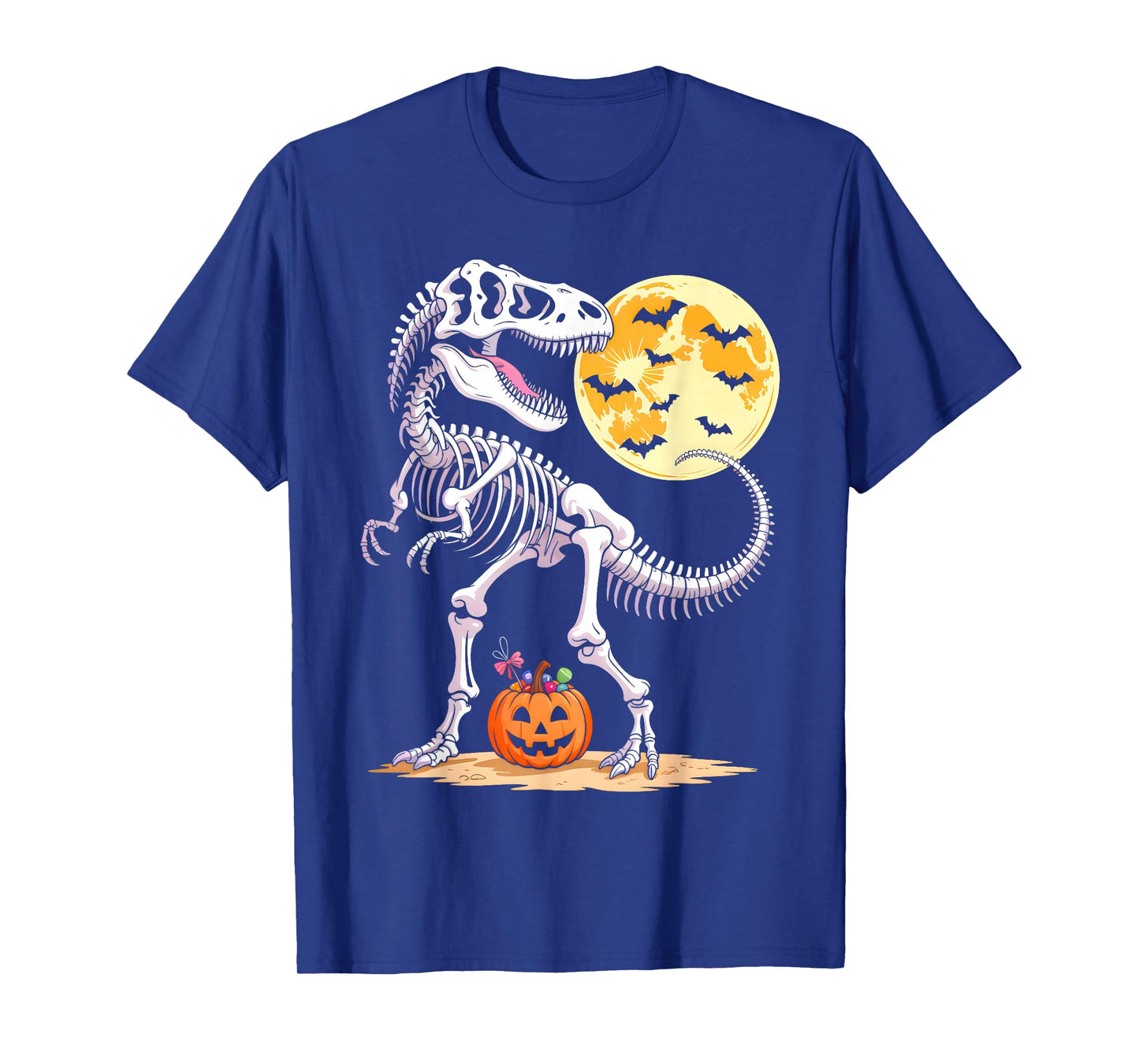 Skeleton Mummy Dinosaur T-rex Candy Moon Pumpkin Halloween T-Shirt