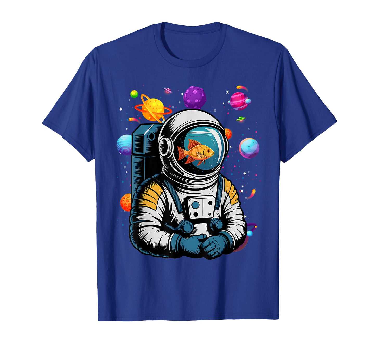 Astronaut Fishbowl Helmet Goldfish Spaceman Suit UFO Alien T-Shirt