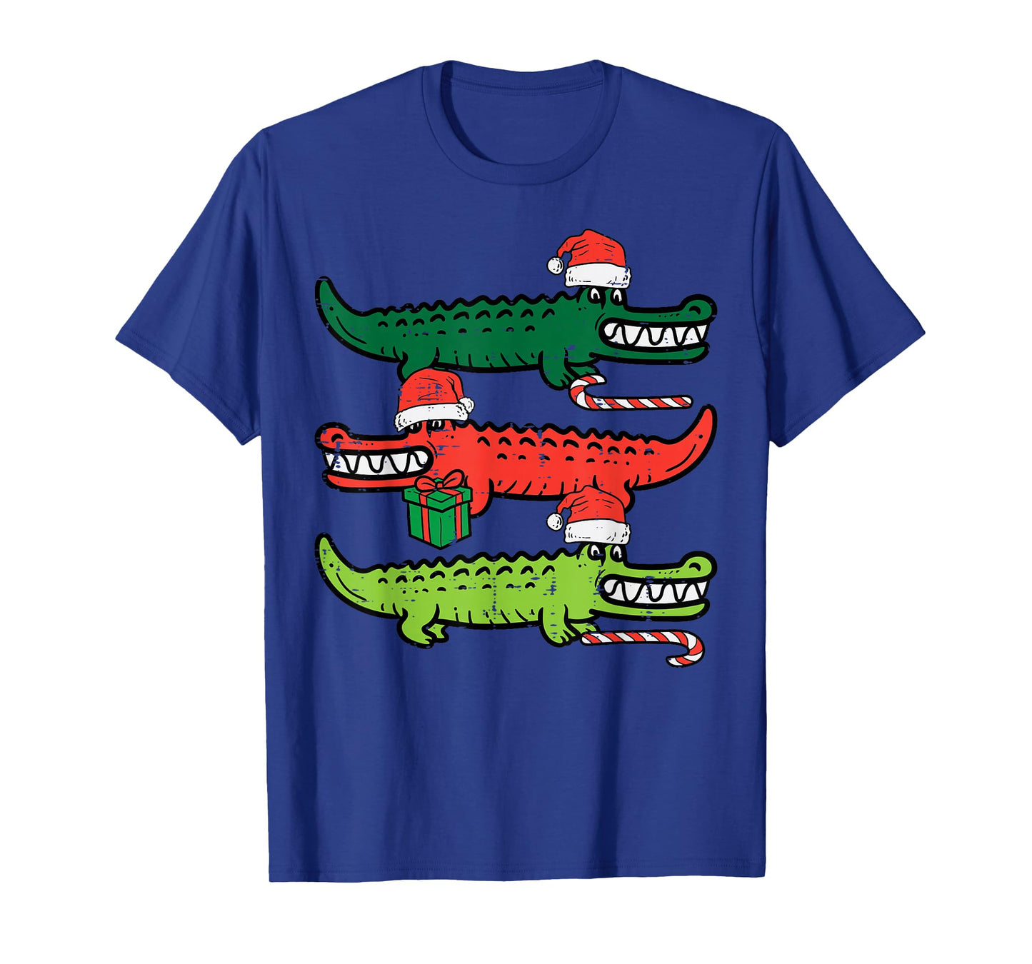 3 Christmas Crocodiles Santa Xmas Alligator Men Women Kids T-Shirt
