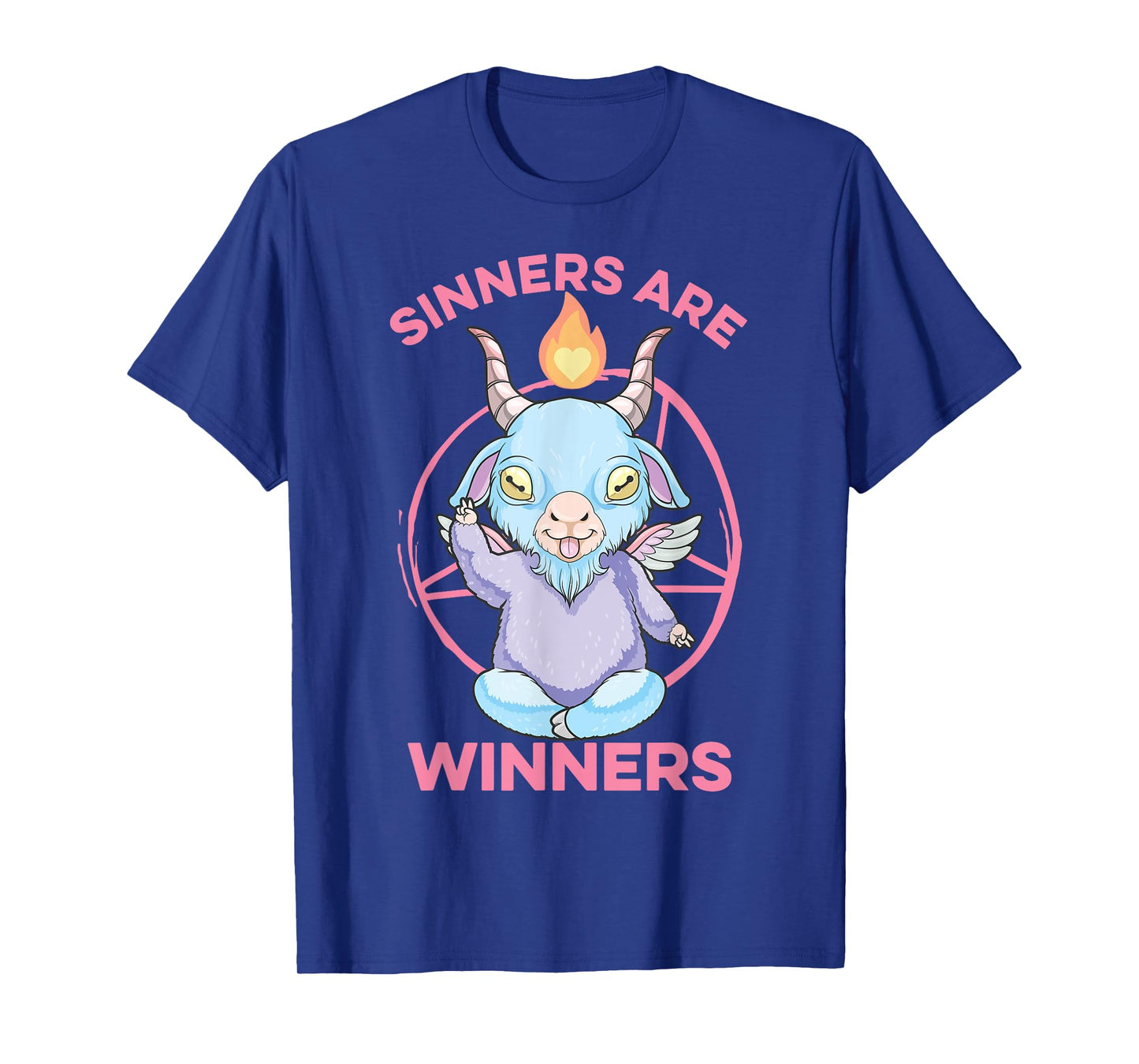 Pastel Goth Baby Baphomet Sinners Are Winners Anime Nu Goth T-Shirt