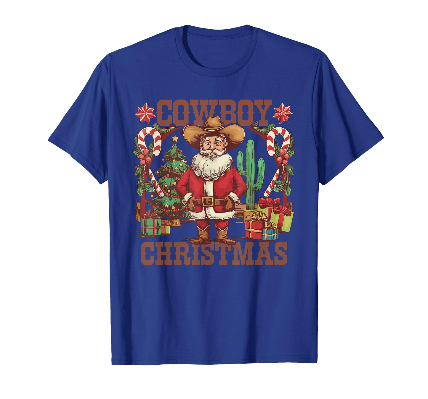 Retro Santa Claus Cowboy Christmas Howdy Rodeo Western T-Shirt