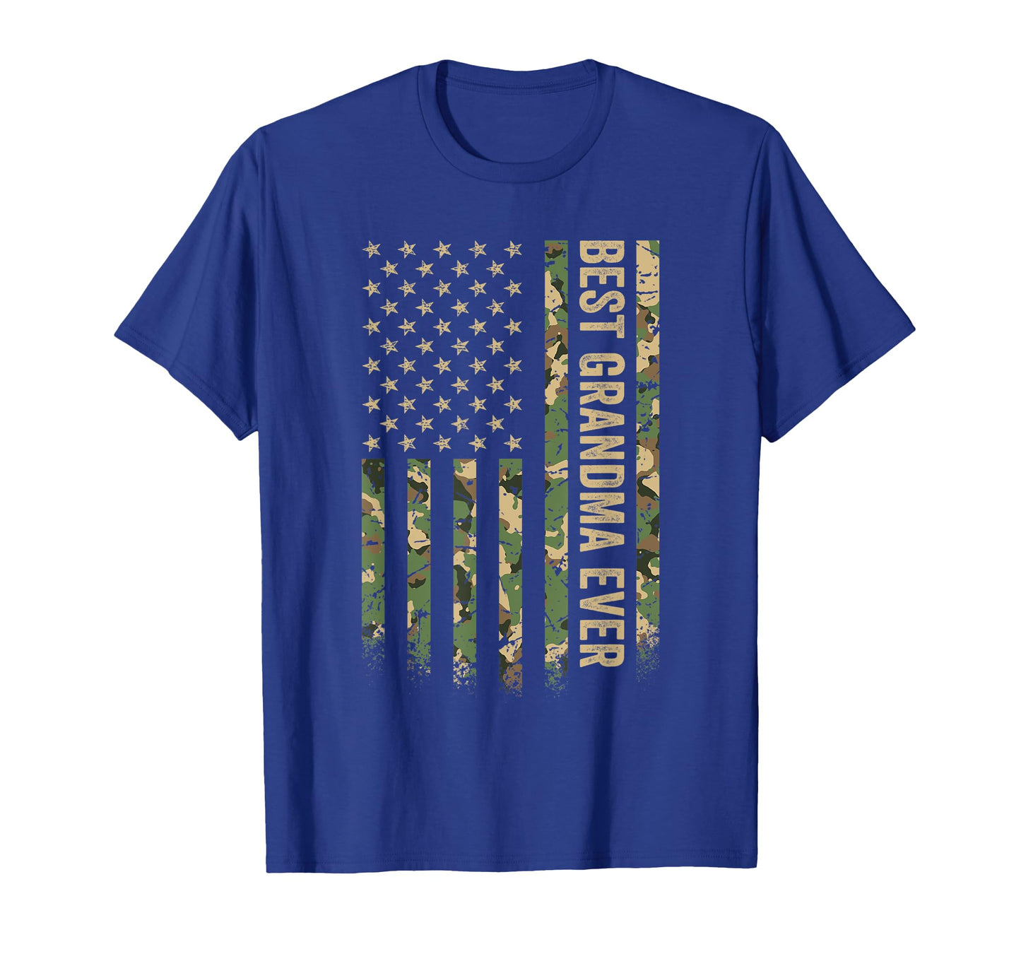 Best Grandma Ever American Flag Camo Veteran Patriotic T-Shirt for Women Men