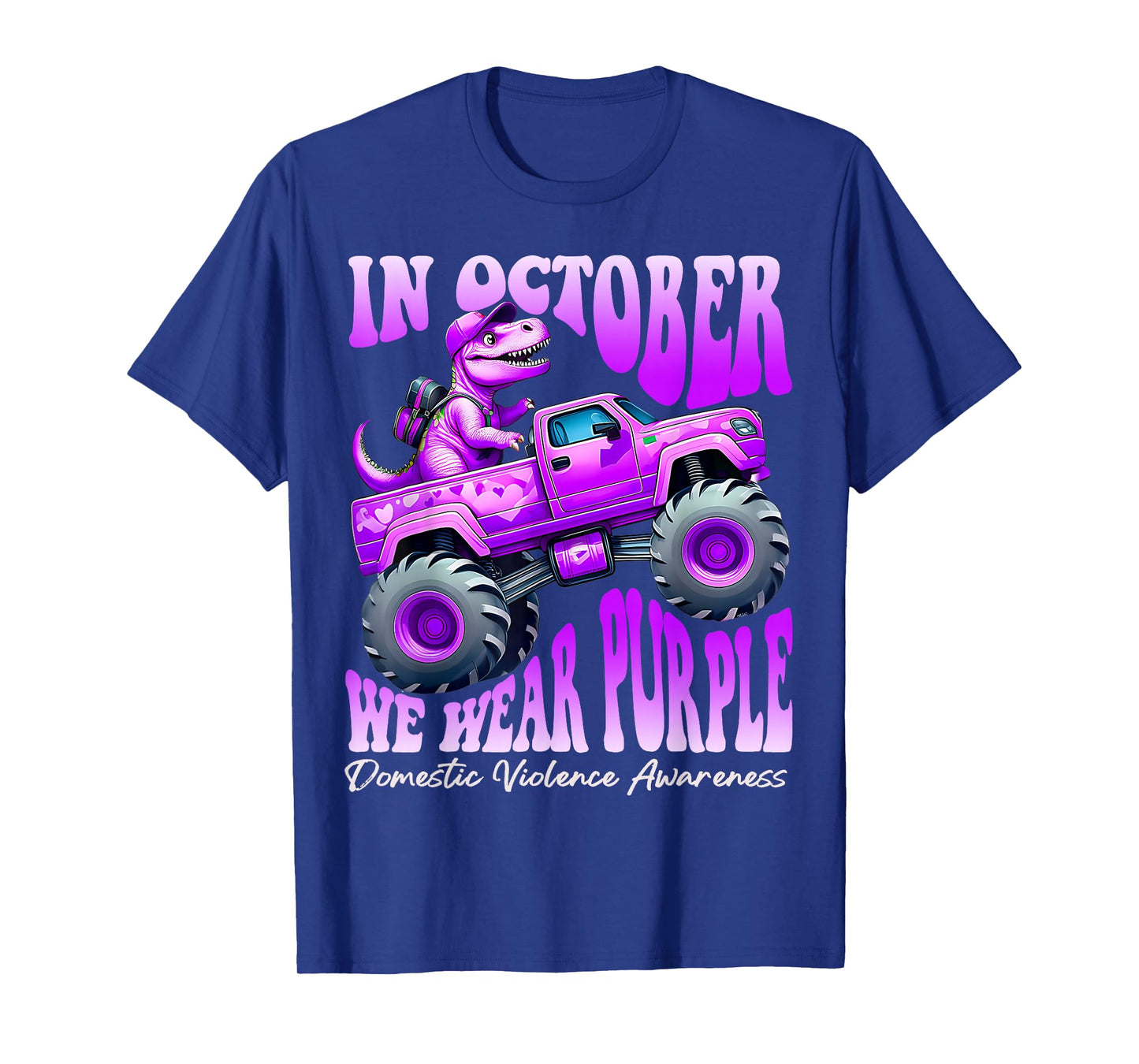 Domestic Violence Monster Truck Toddler Boy We Wear Purple T-Shirt