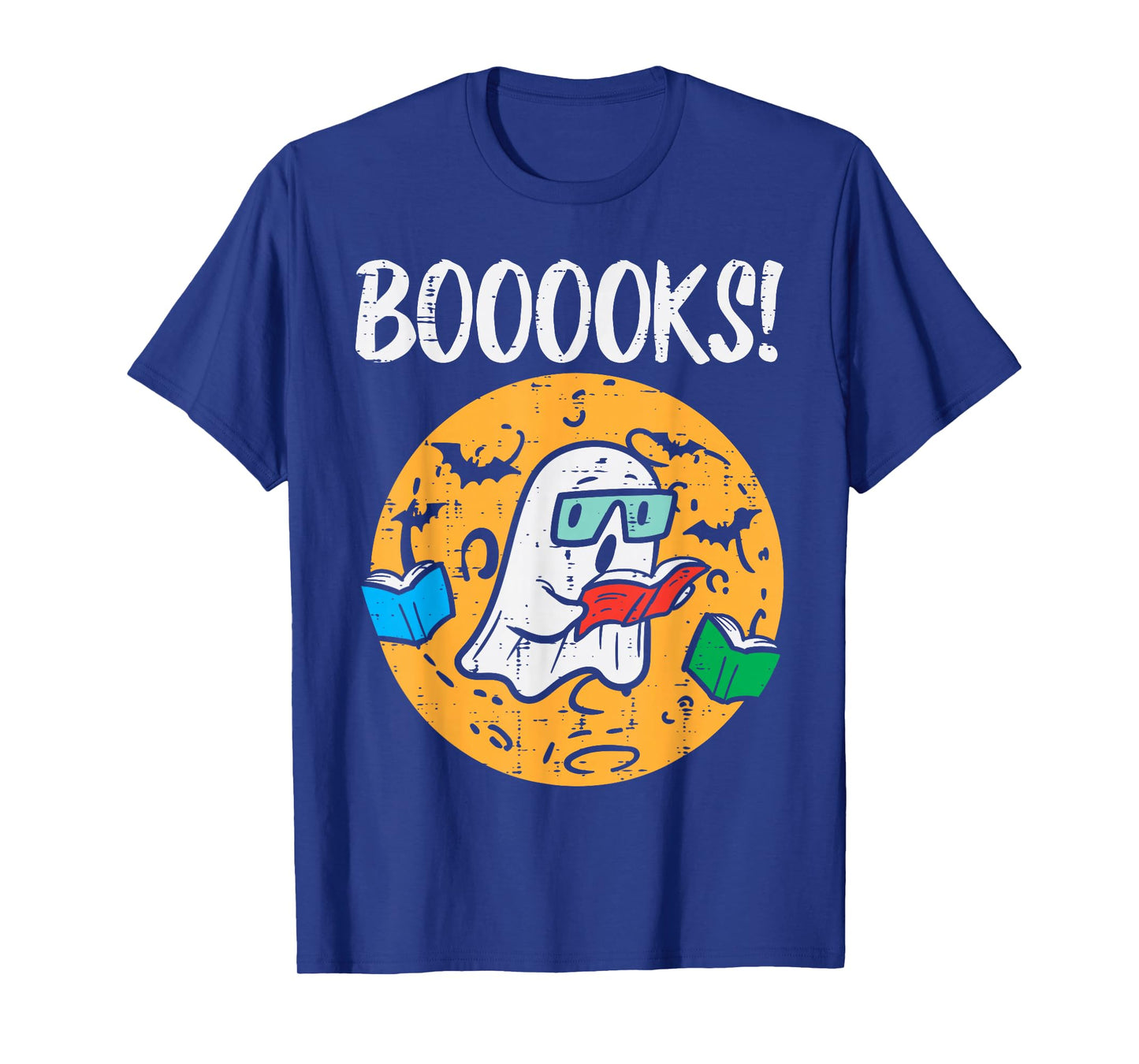 Boooks Ghost Read Book Halloween Teacher Librarian Men Women T-Shirt