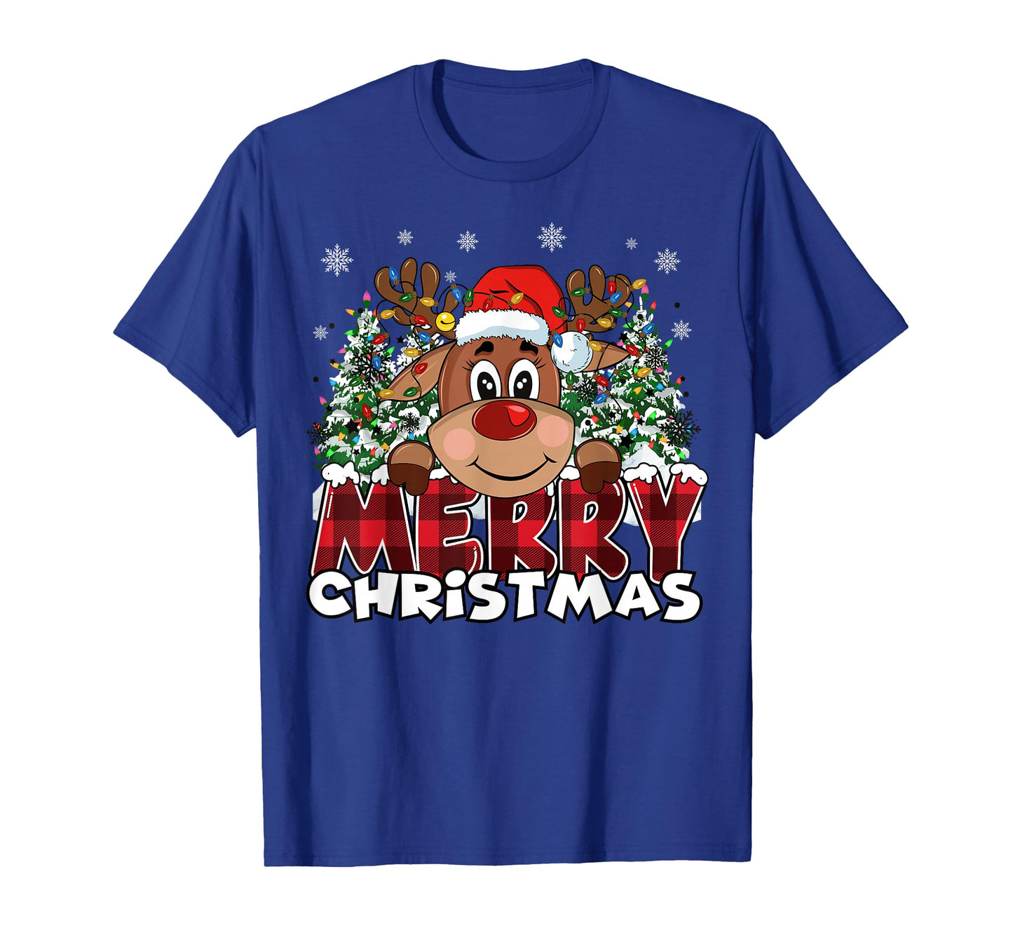 Funny Reindeer Xmas Men Women Family Merry Christmas T-Shirt