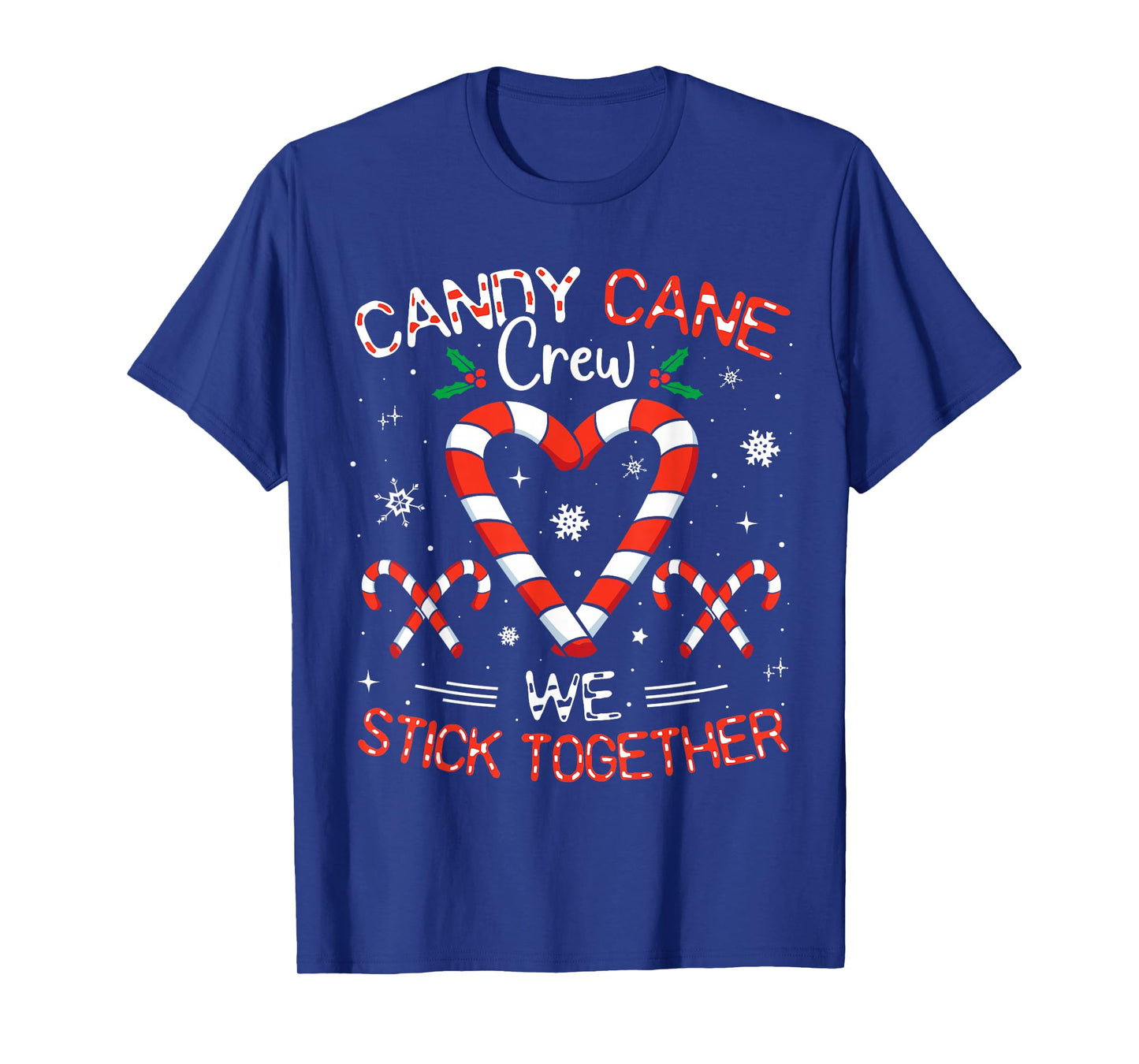 Christmas Candy Cane Heart Crew Family Matching Pajamas T-Shirt