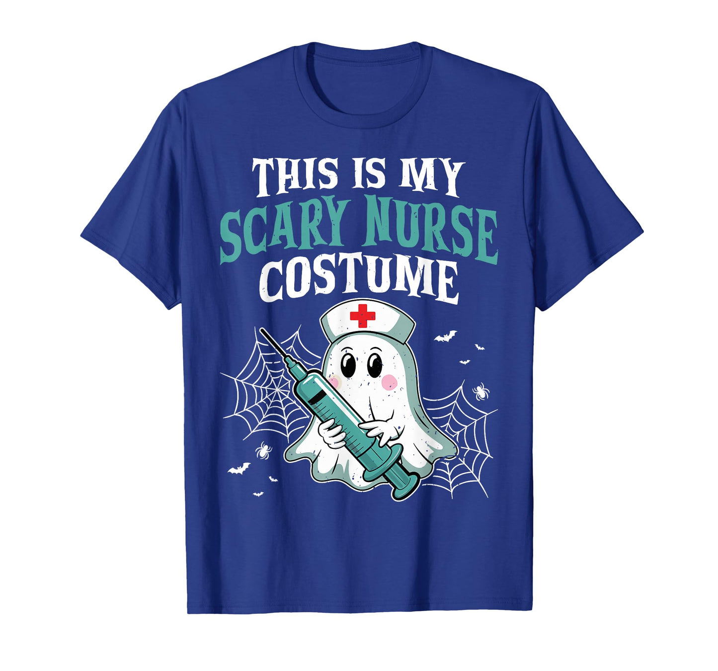 Scary Nurse Costume Ghost Syringe Funny Halloween T-Shirt